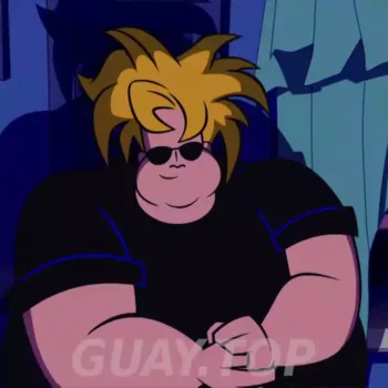 Johnny Bravo gordo y despeinado en la película