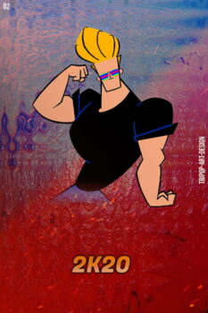 Johnny Bravo wallpaper bravo en fondo psicodelico con gafas multicolor 2k20