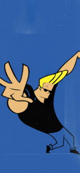 Wallpaper de Johnny Bravo bravo caricatura de johnny retro con fondo azul marino